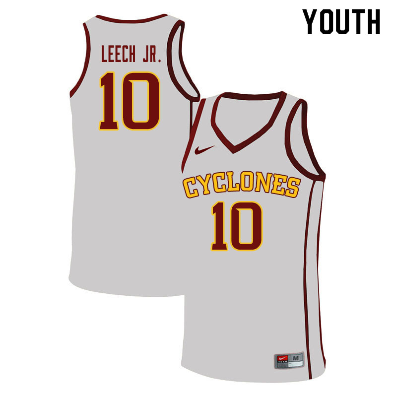 Youth #10 Marcedus Leech Jr. Iowa State Cyclones College Basketball Jerseys Sale-White - Click Image to Close